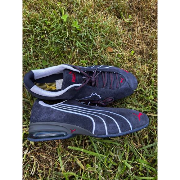 PUMA Cell Jago Suede Navy Red White Dandelion Men’s Running Shoes 184709-03 - Picture 1 of 7